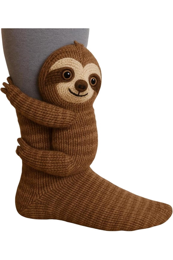 Animal Socks, 3D Knit Animal Sloth Socks for women, Cute Plush Animals Hug Sock, Long Stocking Sock for Christmas Gifts