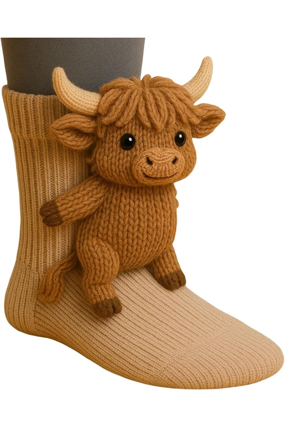 Animal Socks, 3D Knit Animal Sloth Socks for women, Cute Plush Animals Hug Sock, Long Stocking Sock for Christmas Gifts