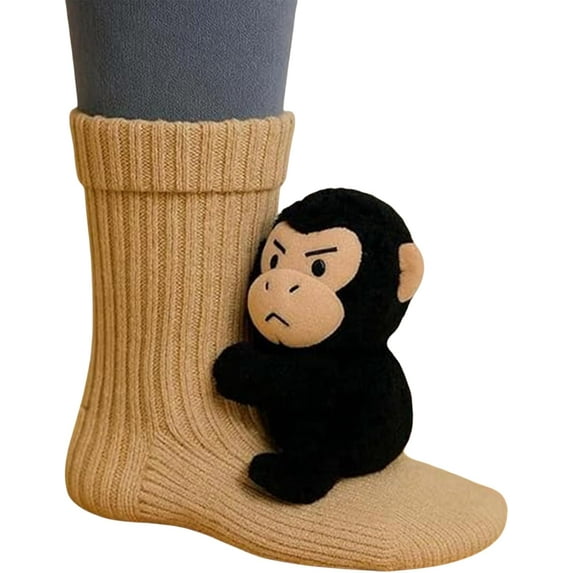 Animal Socks, 3D Knit Animal Sloth Socks for women, Cute Plush Animals Hug Sock, Long Stocking Sock for Christmas Gifts