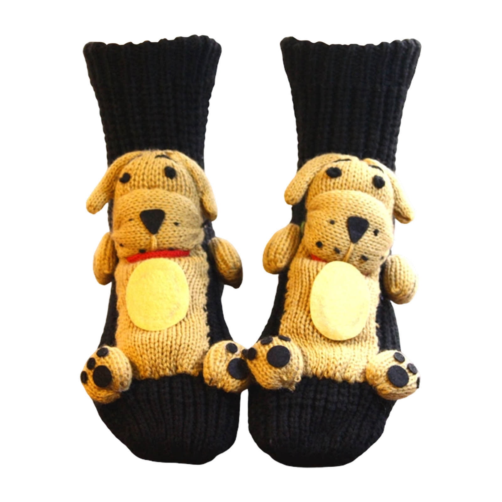 Animal Socks, Funny Double-Layer Cotton Socks for Warmth, Cozy Fall & Winter, Christmas Gifts (Dog 1, 3 Pair)