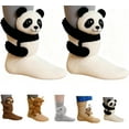 thumbnail image 1 of Animal Socks for Women,3D Knit Funny Hug Sloth Striking Animal Aocks for Kids,Hand Soft Breathable Cotton Socks (Panda), 1 of 8