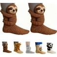 thumbnail image 1 of Animal Socks for Women,3D Knit Funny Hug Sloth Striking Animal Aocks for Kids,Hand Soft Breathable Cotton Socks (Sloth), 1 of 9