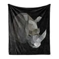 thumbnail image 1 of Animal Soft Flannel Fleece Blanket, Animal with an Angular Design on Dark Toned Background Abstract Illustration, Cozy Plush for Indoor and Outdoor Use, 50" x 70", Grey Charcoal Grey, by Ambesonne, 1 of 5
