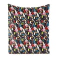 thumbnail image 1 of Animal Soft Flannel Fleece Blanket, Colorful Exotic Birds Cockatoo Flamingo Macaw Parrot Toucan Tropic Wildlife Artwork, Cozy Plush for Indoor and Outdoor Use, 50" x 60", Multicolor, by Ambesonne, 1 of 5