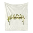 thumbnail image 1 of Animal Soft Flannel Fleece Blanket, Frogs Having Fun Friendship Animals Kids Forest Comic Party Cartoon Print, Cozy Plush for Indoor and Outdoor Use, 50" x 70", Ivory and Apple Green, by Ambesonne, 1 of 5