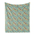 thumbnail image 1 of Animal Soft Flannel Fleece Blanket, Hand Drawn Snails and Mollusks with Colorful Vortex Shape Shells Repeating Pattern, Cozy Plush for Indoor and Outdoor Use, 50" x 70", Multicolor, by Ambesonne, 1 of 5