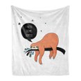 thumbnail image 1 of Animal Soft Flannel Fleece Throw Blanket, Australian Bear Type Lazy Shy Smiling Animal Sloth Cartoon Image Art, Cozy Plush for Indoor and Outdoor Use, 50" x 70", Multicolor, by Ambesonne, 1 of 5