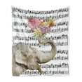 thumbnail image 1 of Animal Soft Flannel Fleece Throw Blanket, Big Animal with Floral Heart Trunk on Musical Noted Background Graphic, Cozy Plush for Indoor and Outdoor Use, 50" x 70", Multicolor, by Ambesonne, 1 of 6