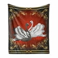 thumbnail image 1 of Animal Soft Flannel Fleece Throw Blanket, Black and White Swan Couple Ornamental Framework Romance Grace Tenderness Purity, Cozy Plush for Indoor and Outdoor Use, 60" x 80", Multicolor, by Ambesonne, 1 of 6