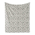 thumbnail image 1 of Animal Soft Flannel Fleece Throw Blanket, Continuous Funny and Baby Wombats with Leafy Plants, Cozy Plush for Indoor and Outdoor Use, 60" x 80", Ivory Tan, by Ambesonne, 1 of 5
