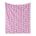 thumbnail image 1 of Animal Soft Flannel Fleece Throw Blanket, Kids Girls Design Pattern with Happy Baby Animals Joyful Fun Playing Dots, Cozy Plush for Indoor and Outdoor Use, 50" x 60", Pink Baby Blue, by Ambesonne, 1 of 5