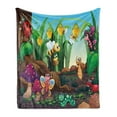 thumbnail image 1 of Animal Soft Flannel Fleece Throw Blanket, Ladybug Butterfly Bee in Exotic Garden Botany Kids Nursery Themed Cartoon Art, Cozy Plush for Indoor and Outdoor Use, 60" x 80", Multicolor, by Ambesonne, 1 of 5