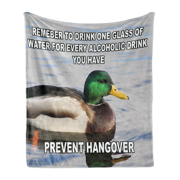 Animal Soft Flannel Fleece Throw Blanket, Mallard Duck Swimming on the Lake River Green Head Feathers Nature Design Print, Cozy Plush for Indoor and Outdoor Use, 50" x 60", Multicolor, by Ambesonne