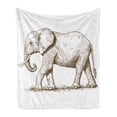 thumbnail image 1 of Animal Soft Flannel Fleece Throw Blanket, Safari Animal Sketchy Style Mammal Modern Wilderness Illustration, Cozy Plush for Indoor and Outdoor Use, 50" x 70", Brown White, by Ambesonne, 1 of 6