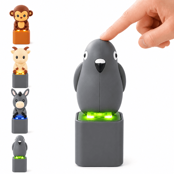 Animal Sound Fidget Clicker - Cute Goat Push Button Noise Maker Keychain Toy, Sensory Desk Toy for Stress Relief, Funny Party Favor Gag Gifts for Adults, Portable Anxiety Relief Clicker