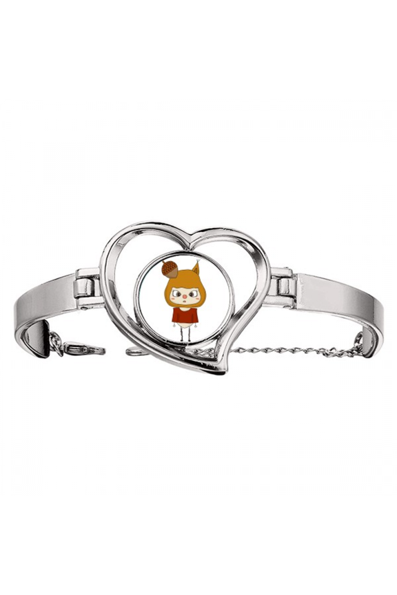 Animal Squarrel Nature Pine Nut UU Bracelet Heart Jewelry Wire Bangle