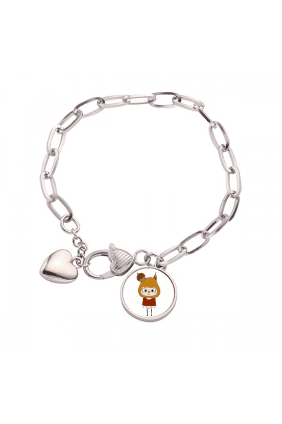 Animal Squarrel Nature Pine Nut UU Heart Chain Bracelet Jewelry Charm Fashion