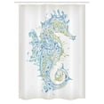 thumbnail image 1 of Animal Stall Shower Curtain, Greek Culture Art Textured Ancient Seahorse Idol Spiritual Life Cycle Artwork, Fabric Bathroom Set with Hooks, 54W X 78L Inches, Pale Blue Green, by Ambesonne, 1 of 1
