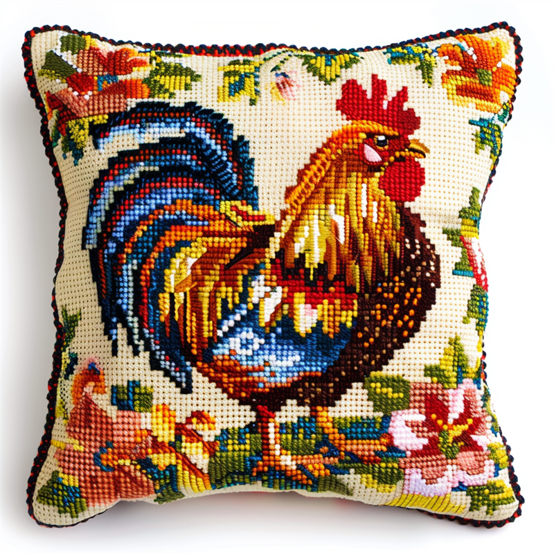 Animal Stamped Cross Stitch Pillow Case Kits 11 Count Cross Stitch Kits For Beginners 45X45cm Handmade Embroidery Kit Needlepoint Home Decor for Sofa