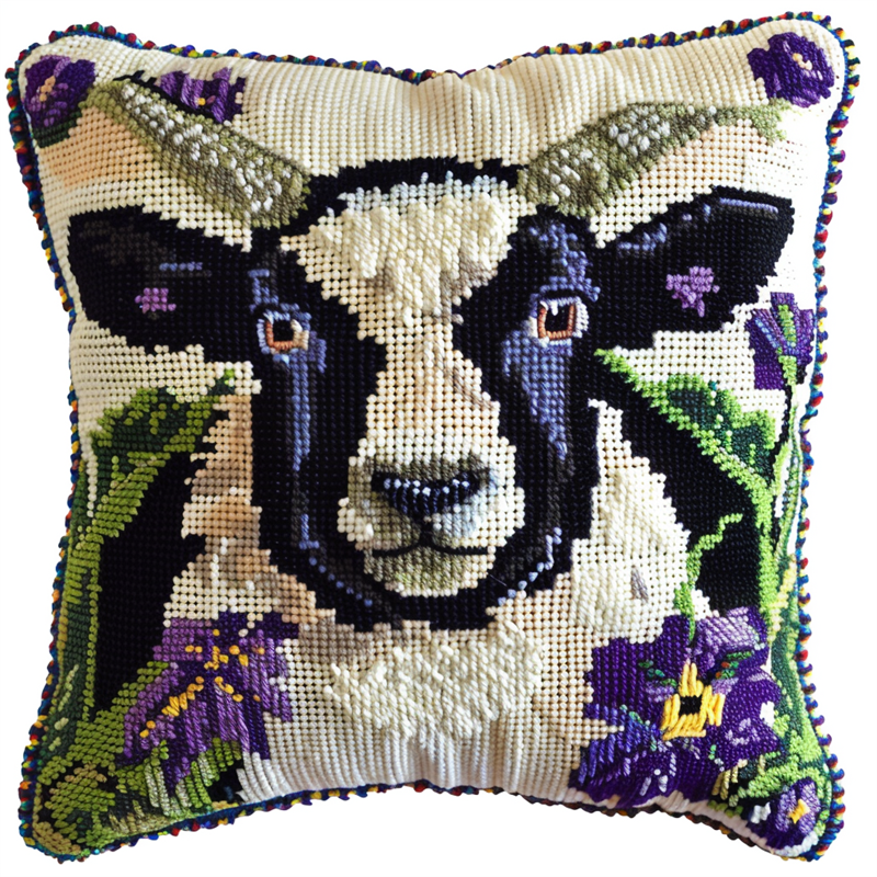 Animal Stamped Cross Stitch Pillow Case Kits for Adults , 45X45cm , Cross Stitch Kits for Adults (11ct)