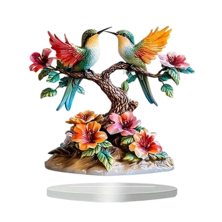 Animal Statues Decorative Ornament Home Decors Flower Branch Bird Figurines