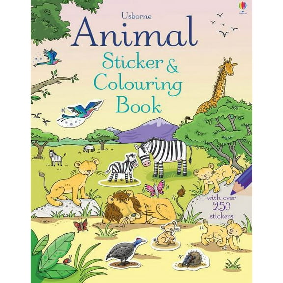 Animal Sticker & Colouring Book