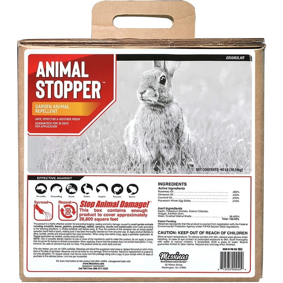 Animal Stopper Animal Repellent, 40# Ready-to-Use Granular Bulk; Repels Small Animals
