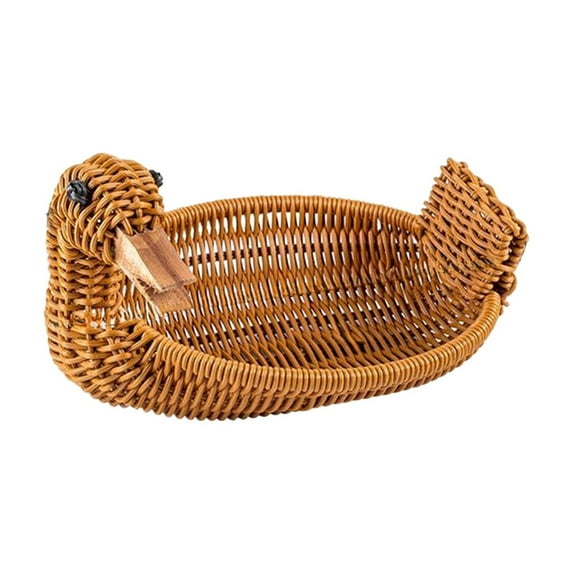 Animal Storage Basket Chicken Duck Goose Design Woven Plastic Home Decor Fruit Snack Organizer Container for Compact Spaces