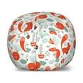thumbnail image 1 of Animal Storage Toy Bag Chair, Animals Nature Whimsical Squirrel Sleeping Fox Fungus Hot Tea, Stuffed Animal Organizer Washable Bag, Large Size, Reseda Green Dark Brown, by Ambesonne, 1 of 3