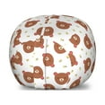 thumbnail image 1 of Animal Storage Toy Bag Chair, Bear and Bee Cartoon Continuous Smiling Heads Design with Flying Doodle Insects, Stuffed Animal Organizer Washable Bag, Large Size, Multicolor, by Ambesonne, 1 of 3