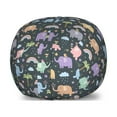 thumbnail image 1 of Animal Storage Toy Bag Chair, Funny Animals Cartoon with Clouds Rainbows Cheerfuland Birds, Stuffed Animal Organizer Washable Bag, Small Size, Multicolor, by Ambesonne, 1 of 3