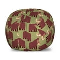 thumbnail image 1 of Animal Storage Toy Bag Chair, Funny Safari Animals Mammoth Giant Wilderness Prehistoric Elephants Graphic, Stuffed Animal Organizer Washable Bag, Large Size, Pale Maroon Green, by Ambesonne, 1 of 3