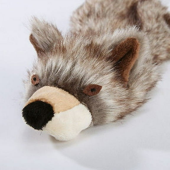 Animal Stuffing Free Dog Toy with Squeaker Unstuffies for Dogs No Mess Toys (Animal - Coyote)