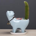 thumbnail image 1 of Animal Succulent Planter with Drainage Hole, DIY Ceramic Cat Pots Cute Animal Planters Mini Planter for Indoor Plants, Air Plants, 5 Inch, Blue, 1 of 9