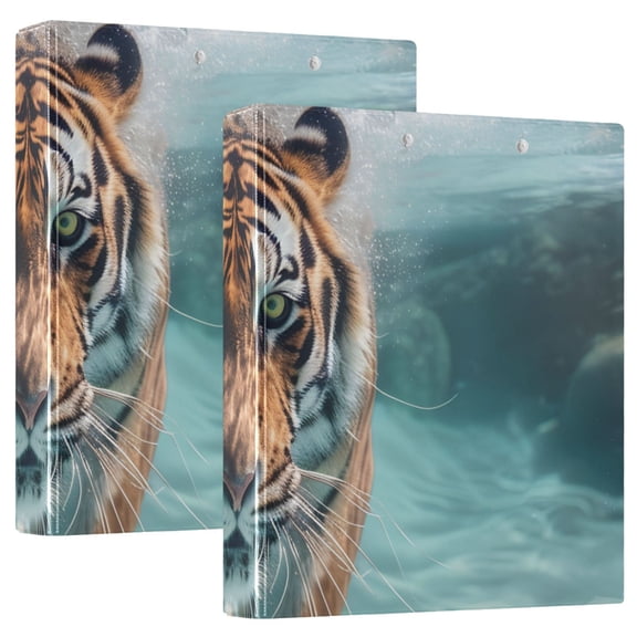 Animal Swimming Underwater Round Ring Binder 3 Rings 1.5" Capacity File Storage for A4 Size 1 Pack