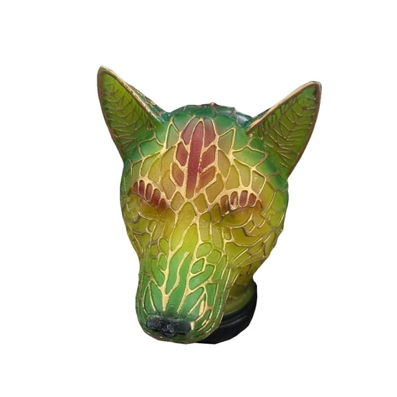 Animal Table Lamp Series, Retro Stained Animal Table Lamp, Creative Stained Wolf Night Light for Home Decoration(C)