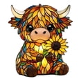 thumbnail image 1 of Animal Table Lamp, Stained Glass Table Lamp, Resin Colorful Highlands Cow LED Night Light - Mini Figurine Night Light for Bedroom, Living Room, Home Office & Tabletop Decor, 1 of 9