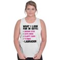 thumbnail image 1 of Animal Tank Tops T-Shirts Tees For Womens What I Look For In Guys Labrador Pet Dog Gift, 1 of 2