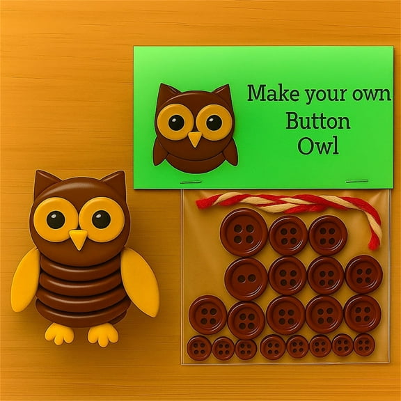 Animal Theme Button Christmas Tree Ornament Kits, DIY Button Xmas Craft Kit, Animal Buttons Ornament with Turtle, Owl, Penguin, Raccoon, Elephant, Christmas Tree Decorations DIY Ornaments