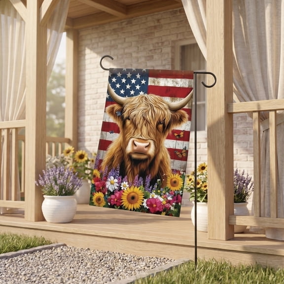 Animal Theme Independence Day Garden Flag 12x18 Inch, Patriotic Animal USA Flag Print, Digital Printed Double Sided Yard Decoration for 4th of July Party
