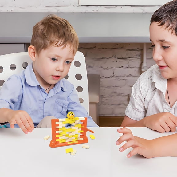 Animal Theme Push Wall Board Game,Double Building Blocks Interactive Toy,Safe ABS Burr-free Material,2–4 Players Family Game,Logical Thinking Patience Training,Parent-child Interactive Toy