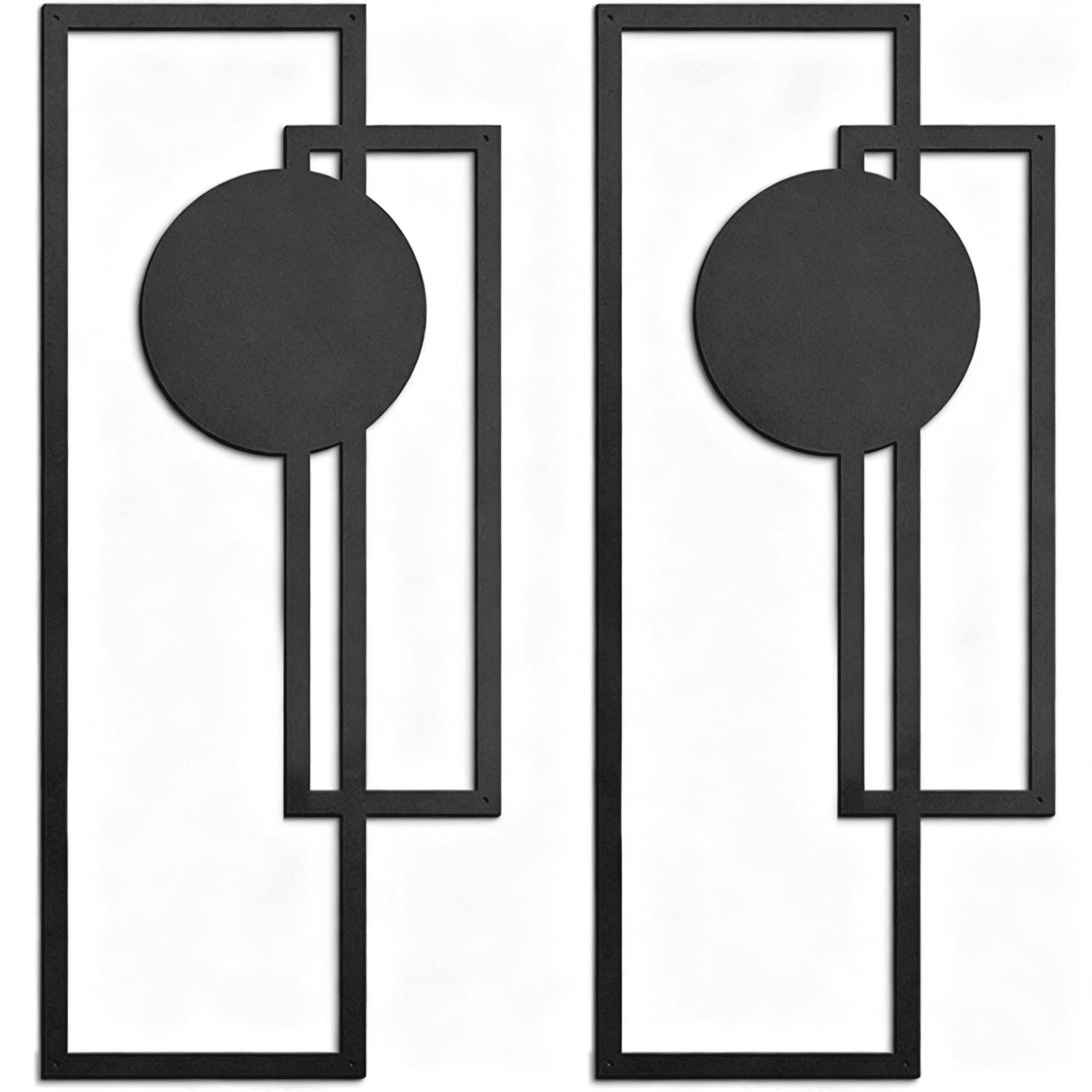 2-Piece Abstract Iron Wall Art Set Minimalist Black Gothic Decor for Living Room Bedroom Office