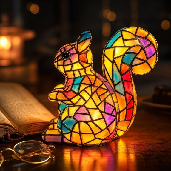 Animal Themed Lamp 3D Cute Pet Retro Stained Resin Cat Bird Wolf ...