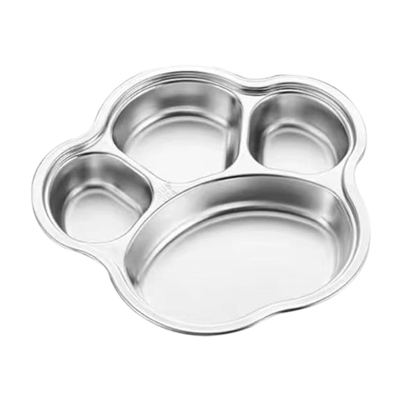 Animal Themed Toddler Plate With Compartments For Balanced Meals Made From Durable Metal For Everyday Family Use Silver