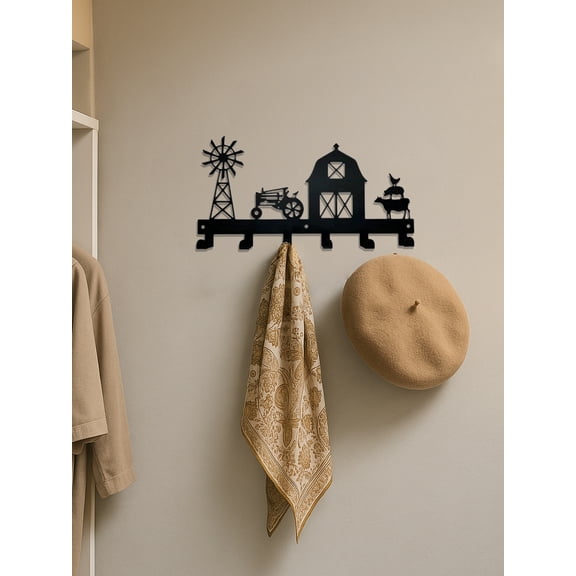 Animal-Themed Tree Wall Hooks - Metal Puppy/Bear/Deer, Multi-Purpose Towel/Coat Rack