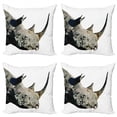 thumbnail image 1 of Animal Throw Pillow Cushion Case Pack of 4, Angular Savannah Creature Polygonal Nature Illustration Modern Design Print, Modern Accent Double-Sided Print, 4 Sizes, Coconut and Grey, by Ambesonne, 1 of 2