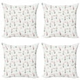 thumbnail image 1 of Ambesonne Animal Throw Pillow Cover 4 Pack, Doodle Rabbit Girls, 20", Multicolor, 1 of 2