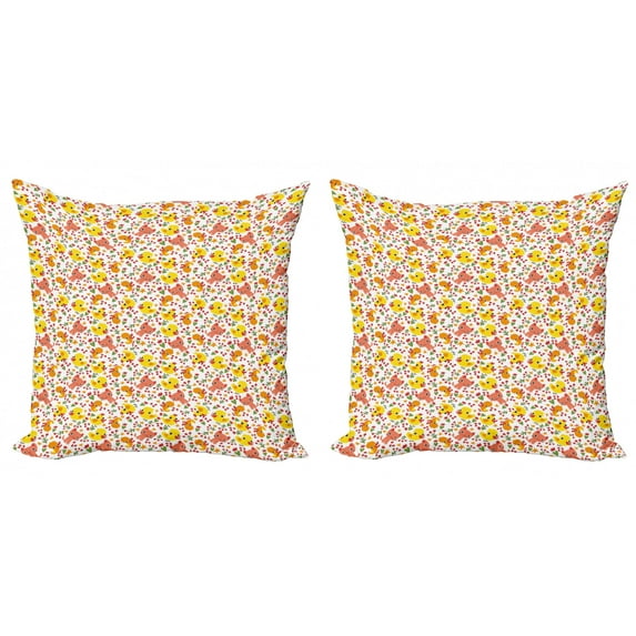 Ambesonne Animal Throw Pillow Cover 2 Pack, Spring, 18", Multicolor