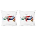 thumbnail image 1 of Ambesonne Animal Throw Pillow Cover 2 Pack, Musical Notes Creature Art, 24", Multicolor, 1 of 2