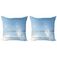 thumbnail image 1 of Ambesonne Animal Throw Pillow Cover 2 Pack, Swallows on Power Cord, 20", Pale Blue Black White, 1 of 2